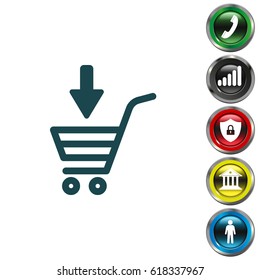 shopping cart (basket) icon. vector illustration