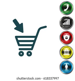 shopping cart (basket) icon. vector illustration