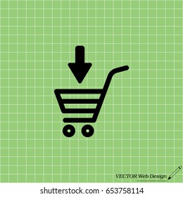 shopping cart (basket) icon. vector illustration