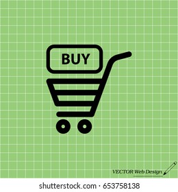 shopping cart (basket) icon. vector illustration