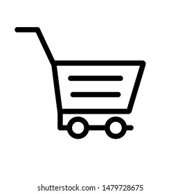 shopping cart basket sale flat line icon