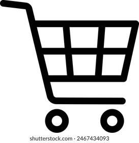 shopping cart black line drawing icon