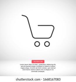 Shopping cart black vector icon line linear style on the background. Best icon 10 eps illustration