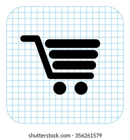 Shopping cart - black  vector icon