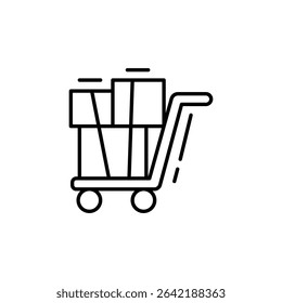 Shopping Cart With Boxes Representing Online Retail Commerce Concept