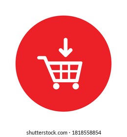 shopping cart button icon vector