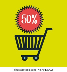 shopping cart buy discounts vector illustration graphic