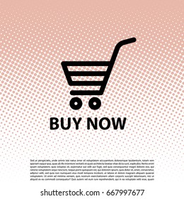 shopping cart (buy now) icon. vector illustration