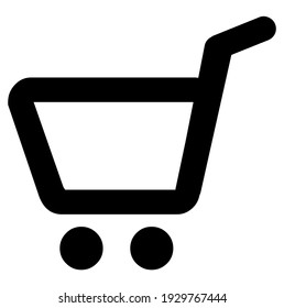 Shopping cart for carring of food and groceries in market, supermarket, mall, shop, store logo, sign, symbol, vector, illustration in black and white color, isolated on white background