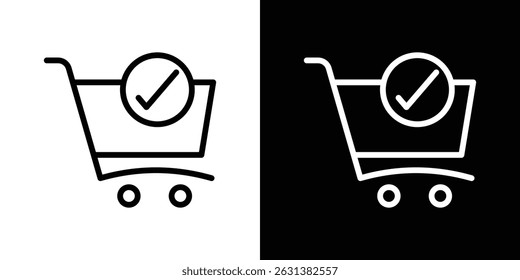 Shopping cart check icon vector for web, computer and mobile apps