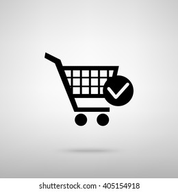 Shopping Cart and Check Mark Icon
