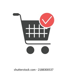Shopping Cart and Check Mark icons  symbol vector elements for infographic web