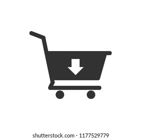 shopping cart with check out sign vector icon logo design template