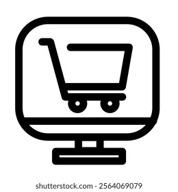 Shopping cart - clean and modern ecommerce and online marketing icon
