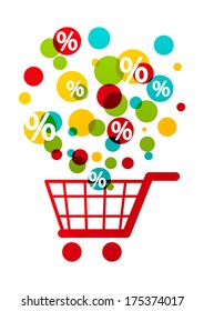 Shopping cart with color circles