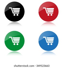 Shopping cart - color vector icon