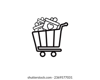 shopping cart colorful logo design. trolley vector logo icon design template
