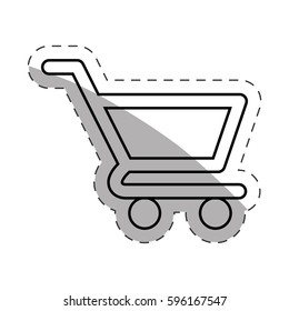shopping cart commerce online cut line vector illustration eps 10