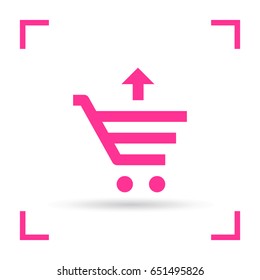 Shopping cart commercial line vector icon