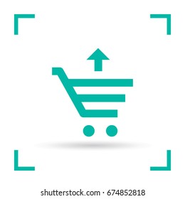 Shopping cart commercial line vector icon