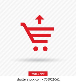Shopping cart commercial line vector icon