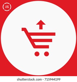 Shopping cart commercial line vector icon