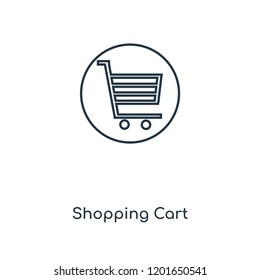 Shopping Cart concept line icon. Linear Shopping Cart concept outline symbol design. This simple element illustration can be used for web and mobile UI/UX.