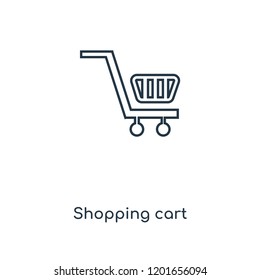 Shopping cart concept line icon. Linear Shopping cart concept outline symbol design. This simple element illustration can be used for web and mobile UI/UX.
