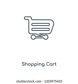 Shopping Cart concept line icon. Linear Shopping Cart concept outline symbol design. This simple element illustration can be used for web and mobile UI/UX.