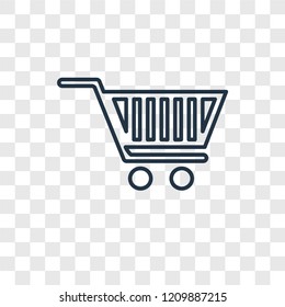 Shopping cart concept vector linear icon isolated on transparent background, Shopping cart concept transparency concept in outline style