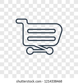Shopping Cart concept vector linear icon isolated on transparent background, Shopping Cart concept transparency concept in outline style