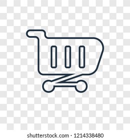 Shopping cart concept vector linear icon isolated on transparent background, Shopping cart concept transparency concept in outline style