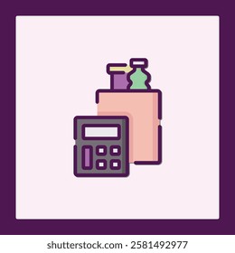 Shopping Cart Cost Calculation Icon Design