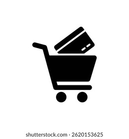 Shopping Cart with Credit Card Illustrating Online or Digital Sales
