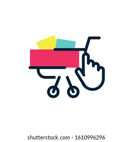 Shopping cart and cursor design of Commerce market store shop retail buy paying banking and consumerism theme Vector illustration