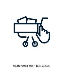 Shopping cart and cursor design of Commerce market store shop retail buy paying banking and consumerism theme Vector illustration