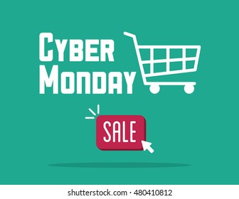 Shopping cart and cyber monday design