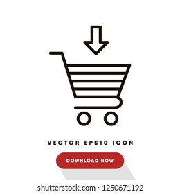 Shopping cart cyber monday vector icon