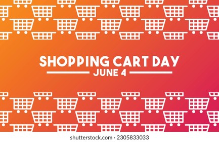 Shopping Cart Day. June 4. Seamless pattern shopping cart. Gradient background. Eps 10.