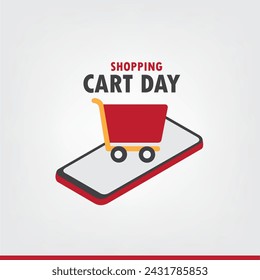 Diseño vectorial del día del carro de compras. Diseño simple y elegante