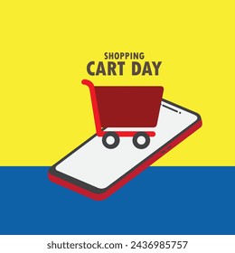 Diseño vectorial del día del carro de compras. Diseño simple y elegante