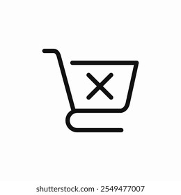 shopping cart delete icon sign vector
