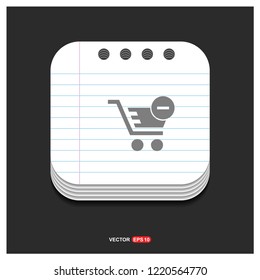 Shopping Cart and Delete Sign - Free vector icon