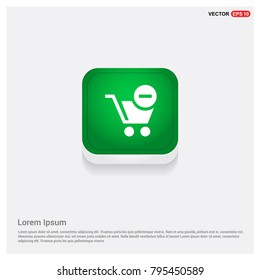 Shopping Cart and Delete Sign Green Web Button