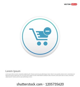 Shopping Cart and Delete Sign Hexa White Background icon template - Free vector icon