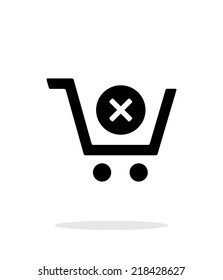 Shopping cart delete simple icon on white background. Vector illustration.