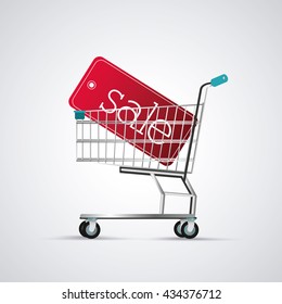 Shopping cart design. commerce and store icon, graphic vector