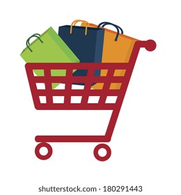 shopping cart design over white background vector illustration