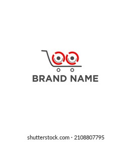 Shopping cart Design With Template Vector Illustration Concept Design, Trolley with letters OO, Suitable for Creative Industries, Multimedia, Entertainment, Education, Shops and related business