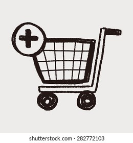 shopping cart doodle drawing